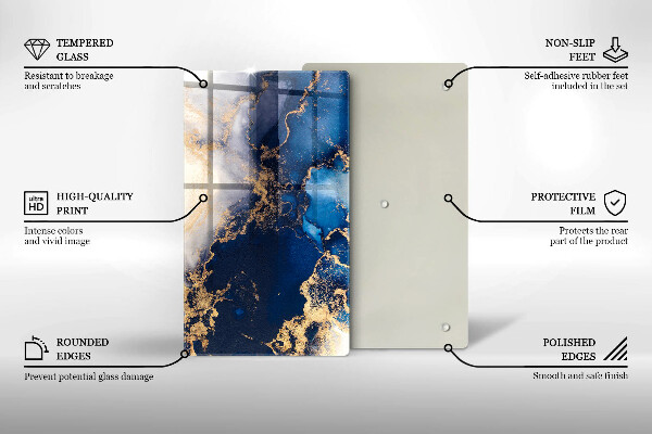 Tocător din sticlă Fundal elegant și auriu