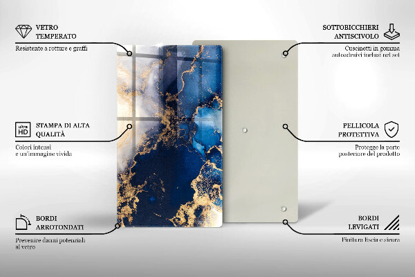 Tocător din sticlă Fundal elegant și auriu