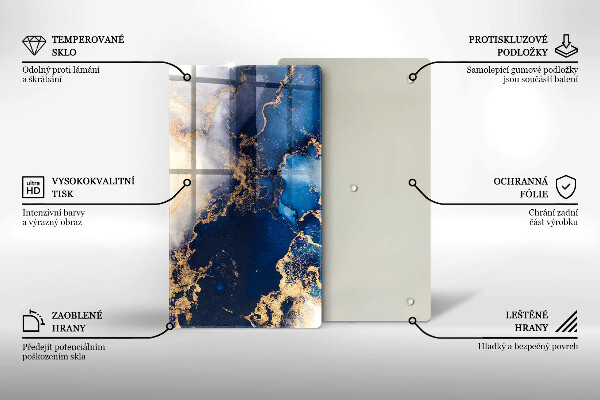 Tocător din sticlă Fundal elegant și auriu