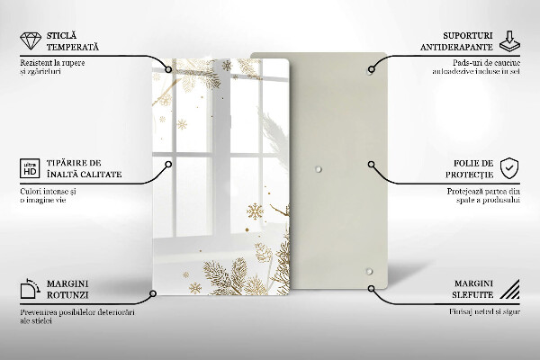 Tocător din sticlă Decoratiuni de iarna