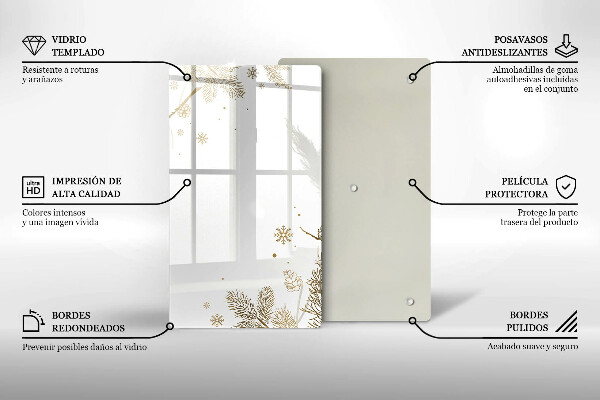 Tocător din sticlă Decoratiuni de iarna