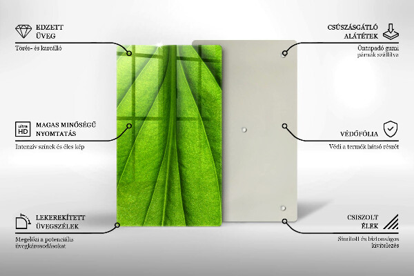Tocător de bucătărie Frunză de nervură natură