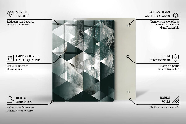 Tocător din sticlă Piatră de aur crăpată