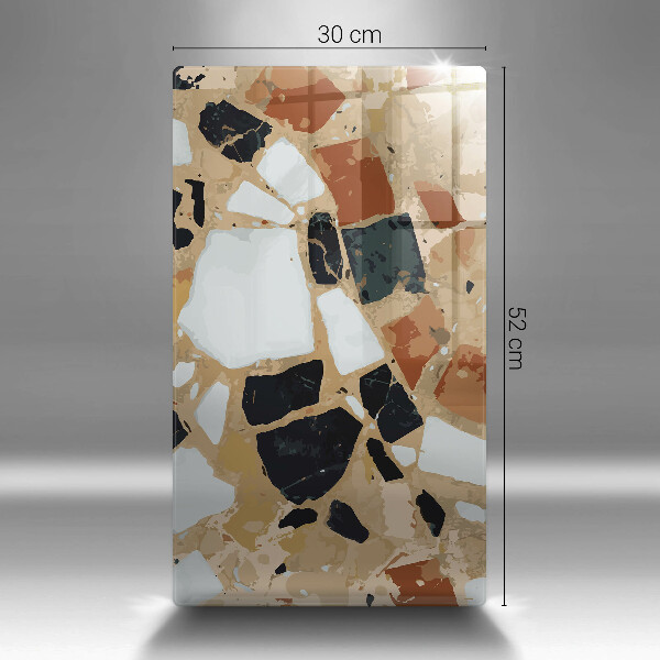 Tocător din sticlă Farfurie cu pietre decorative
