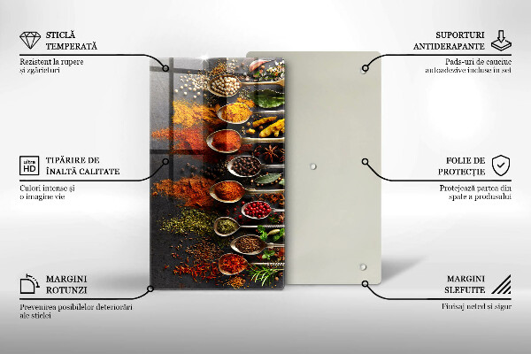 Tocător de bucătărie Linguri cu condimente