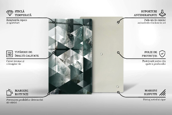 Tocător de bucătărie Triunghiuri și apă