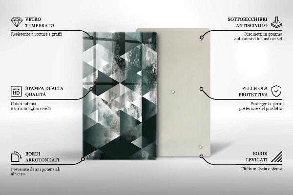 Tocător de bucătărie Triunghiuri și apă