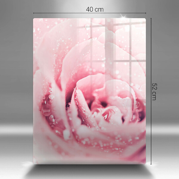 Tocător de bucătărie Picături de rouă și floare de trandafir