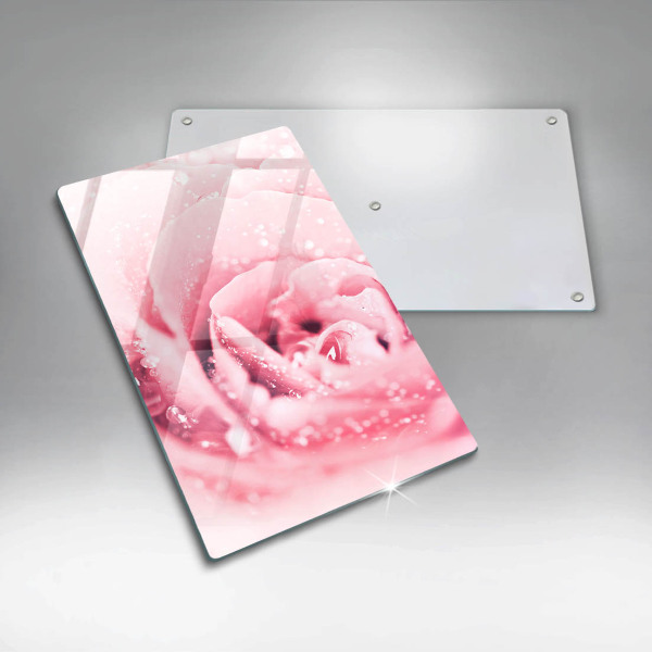 Tocător de bucătărie Picături de rouă și floare de trandafir