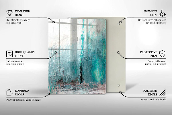 Tocător de bucătărie Pene de papagal colorate