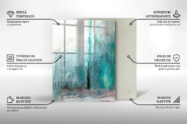 Tocător de bucătărie Pene de papagal colorate