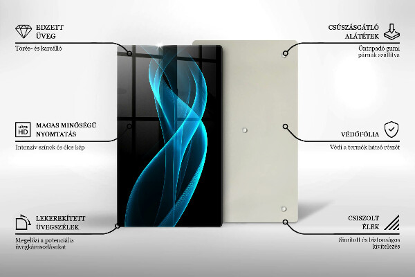 Tocător de bucătărie Abstracția albastră