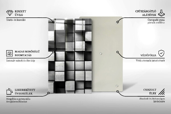 Tocător de bucătărie Pătrate 3D abstracte