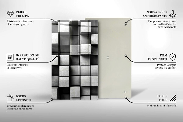 Tocător de bucătărie Pătrate 3D abstracte