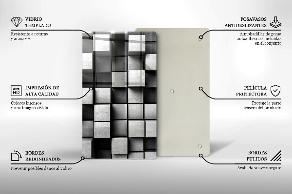 Tocător de bucătărie Pătrate 3D abstracte