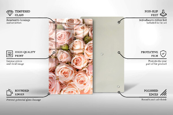 Tocător de bucătărie Buchet de trandafiri delicati