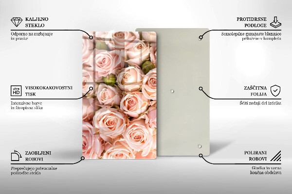 Tocător de bucătărie Buchet de trandafiri delicati