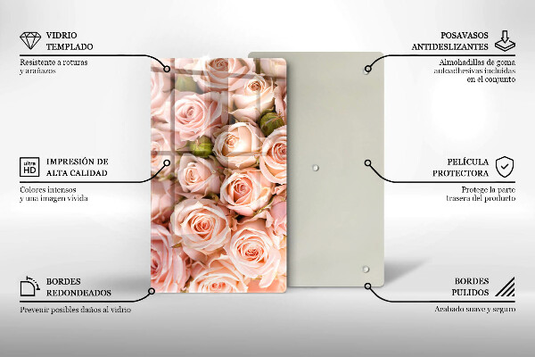 Tocător de bucătărie Buchet de trandafiri delicati