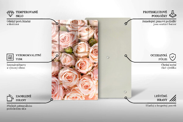 Tocător de bucătărie Buchet de trandafiri delicati