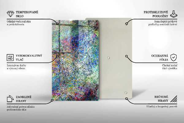 Tocător de bucătărie Abstracție de linii colorate