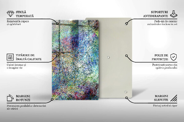 Tocător de bucătărie Abstracție de linii colorate