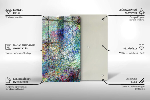 Tocător de bucătărie Abstracție de linii colorate