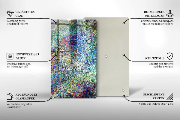 Tocător de bucătărie Abstracție de linii colorate