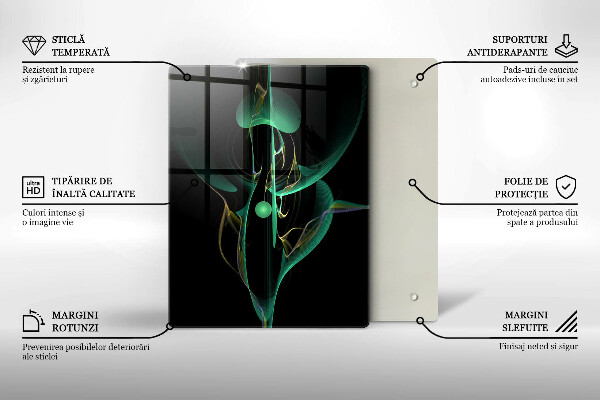 Tocător de bucătărie Abstracție de linii colorate