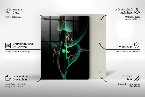 Tocător de bucătărie Abstracție de linii colorate