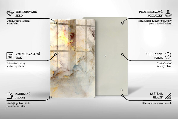 Tocător de bucătărie Textura de marmură cu aur