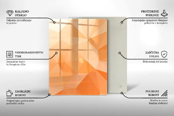 Tocător din sticlă Abstracție bleumarin
