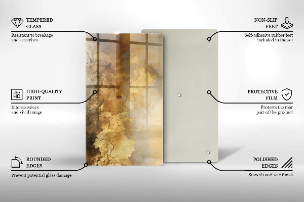 Tocător din sticlă Textura bogata