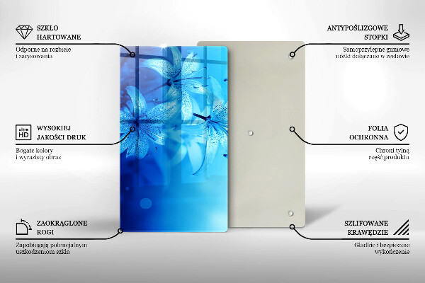 Tocător din sticlă Flori albastre