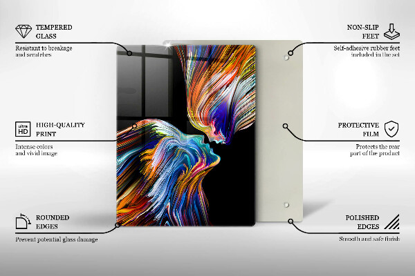 Tocător din sticlă Flori albastre