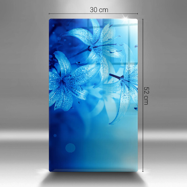 Tocător din sticlă Flori albastre