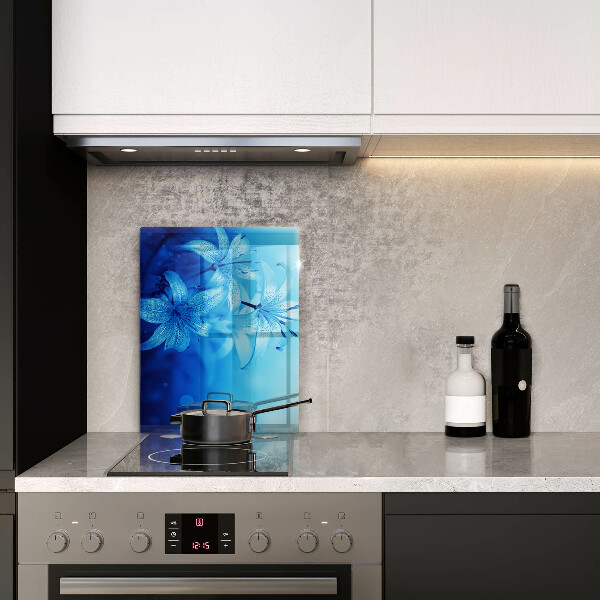 Tocător din sticlă Flori albastre