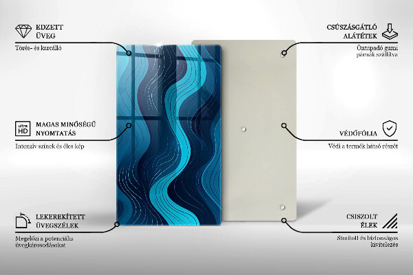 Tocător din sticlă Valuri abstracte