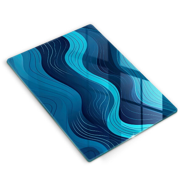 Tocător din sticlă Valuri abstracte