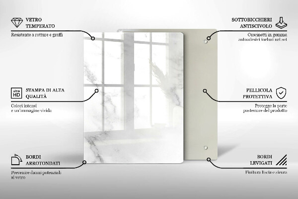 Tocător din sticlă Boabe de cafea