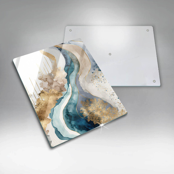 Tocător din sticlă Marmură colorată