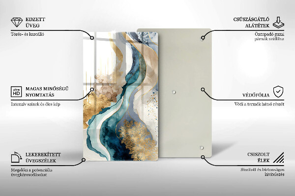 Tocător din sticlă Marmură colorată