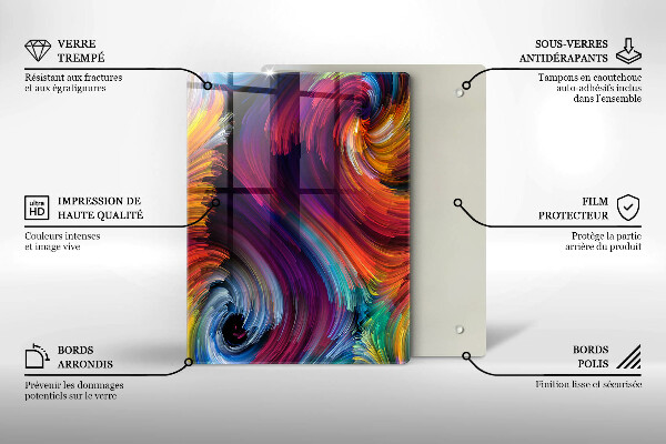 Tocător din sticlă Marmură colorată