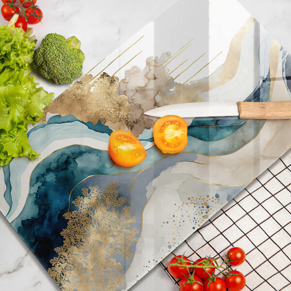 Tocător din sticlă Marmură colorată