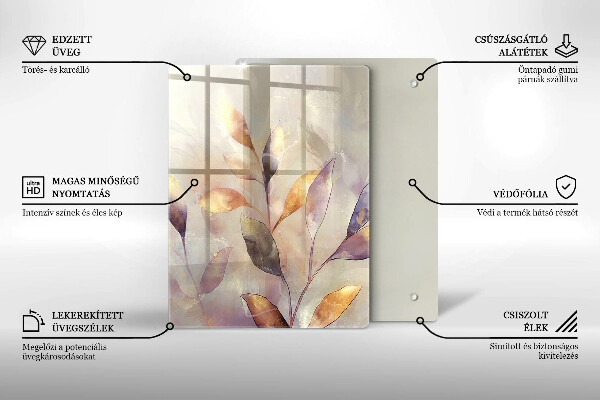 Tocător din sticlă Legume pe masă