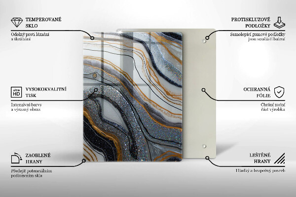 Tocător din sticlă Lămâi suculente