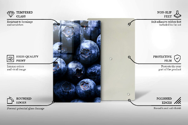 Tocător din sticlă Prim-plan cu fructe de padure