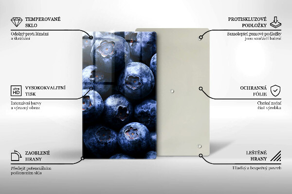 Tocător din sticlă Prim-plan cu fructe de padure