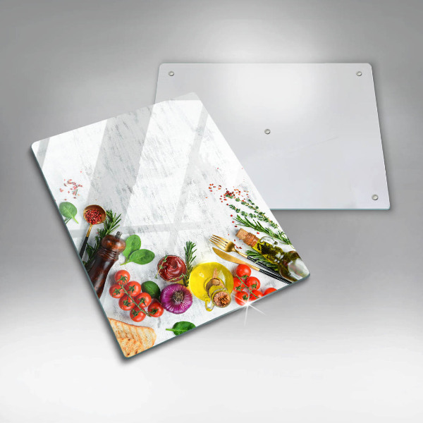 Tocător din sticlă Legume și condimente