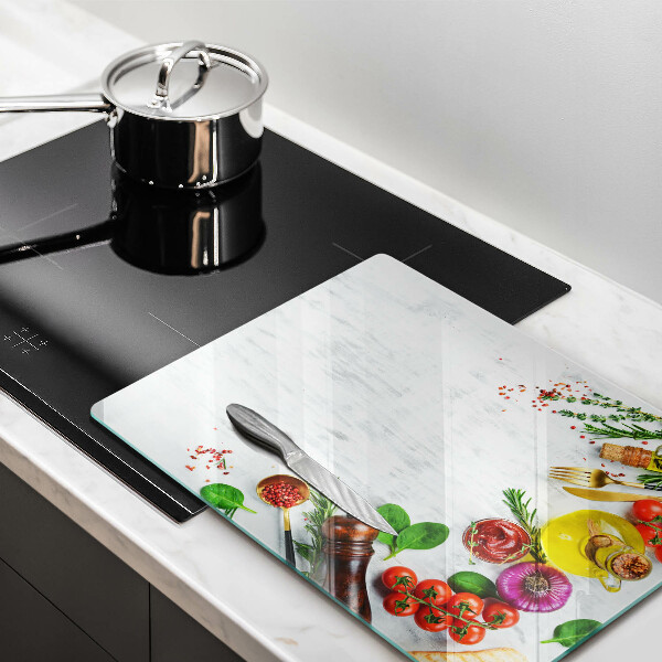 Tocător din sticlă Legume și condimente