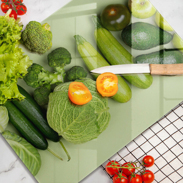 Tocător din sticlă Fructe și legume verzi